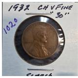 1932 Lincoln Wheat Penny in Holder