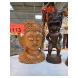 Three Hand-Carved Wooden Figures