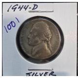 1944-D Jefferson Nickel Silver Coin