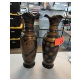 Brass Vases with Intricate Designs