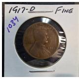 1917-D Lincoln Wheat Cent in Fine Condition