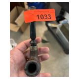 Rustic Wooden Smoking Pipe with Metal Accents