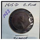 1915-D Lincoln Wheat Cent Coin