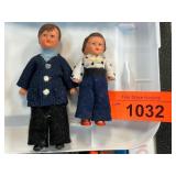 Small Clothed Dolls With Painted Faces