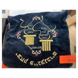 Velvet Zippered Bag with Embroidered Design
