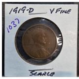 1919-D Lincoln Wheat Cent in Very Fine Condition