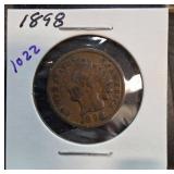 1898 Indian Head One Cent Coin