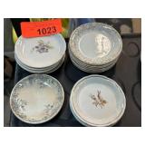 Small Ceramic Plates with Floral Designs