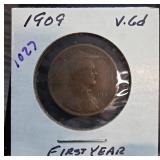 1909 Lincoln Wheat Cent First-Year Issue