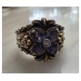 Bixby Sterling Silver and 18K Floral Ring