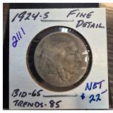 1924-S Buffalo Nickel with Fine Detail