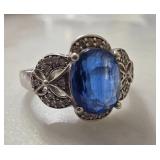 Sterling Silver Ring with Blue Stone