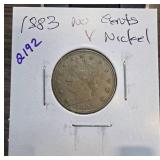 1883 Liberty Head V Nickel No Cents
