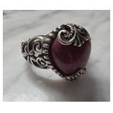 Jay King Sterling Silver Ring with Red Stone
