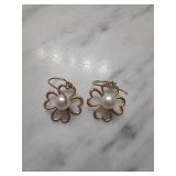 10k Gold Floral Earrings with Pearls