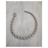 Sterling Silver Bracelet with Clear Stones 9g