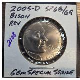 2005-D Jefferson Nickel Bison Reverse SP68/69