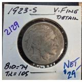 1923-S Buffalo Nickel with VF Details