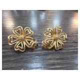 Lisner Gold-Tone Floral Clip-On Earrings