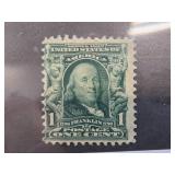 1903 US #300 1-Cent Franklin Stamp Without Gum