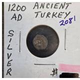 Ancient Silver Coin from Turkey, 1200 AD