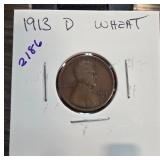 1913-D Lincoln Wheat Cent Coin
