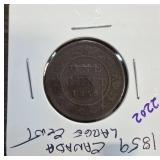 1859 Canada Large Cent Coin