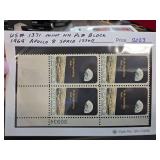 1969 Apollo 8 Space Issue NH Plate Block