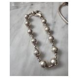 Sterling Silver Beaded Link Bracelet 12.5g