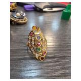 22k Gold Ring w Ruby,Emerald,Sapphires 2.8G