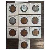 10 Lincoln Wheat Pennies