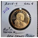 2015-S Sacagawea Gem Cameo Proof Dollar Coin