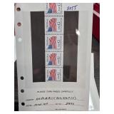 USA G Flag Quill Stamp Strip