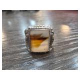 Sterling Silver Ring With Rectangular Stone