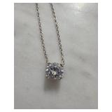 Sterling Silver Pendant Necklace With Gemstone