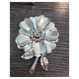 Metal Floral Brooch in a Shiny Finish