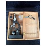 Vintage COC Microscope with Wooden Case