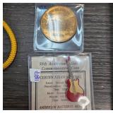 Commemorative Coin and Guitar Token Lot