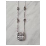 Sterling Silver Necklace with Pendant and Accents