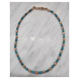 Gold-Tone and Turquoise Beaded Necklace