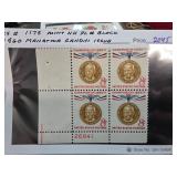 1960 Mahatma Gandhi Plate Block of 4 Stamps