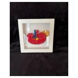 Framed Kidney Anatomy Model in White Frame
