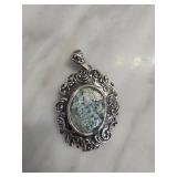 Sterling Pendant With Roman Glass