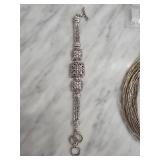 Sterling Silver 36g Ornate Link Bracelet