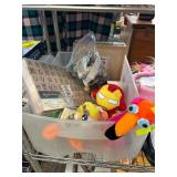 Toys, Crafts, and Wooden Puzzles in Bin