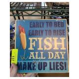 Decorative Fishing-Themed Wall Plaque