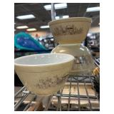 Pyrex Set of Two Mushroom Pattern Mixing Bowls