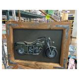 Framed 3D Military Motorcycle Art