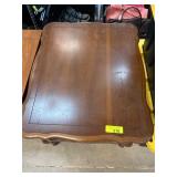 Wood End Table with Caned Sides and Curved Legs