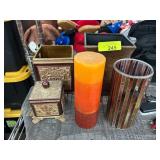 Decorative Home Items Lot With Candle
